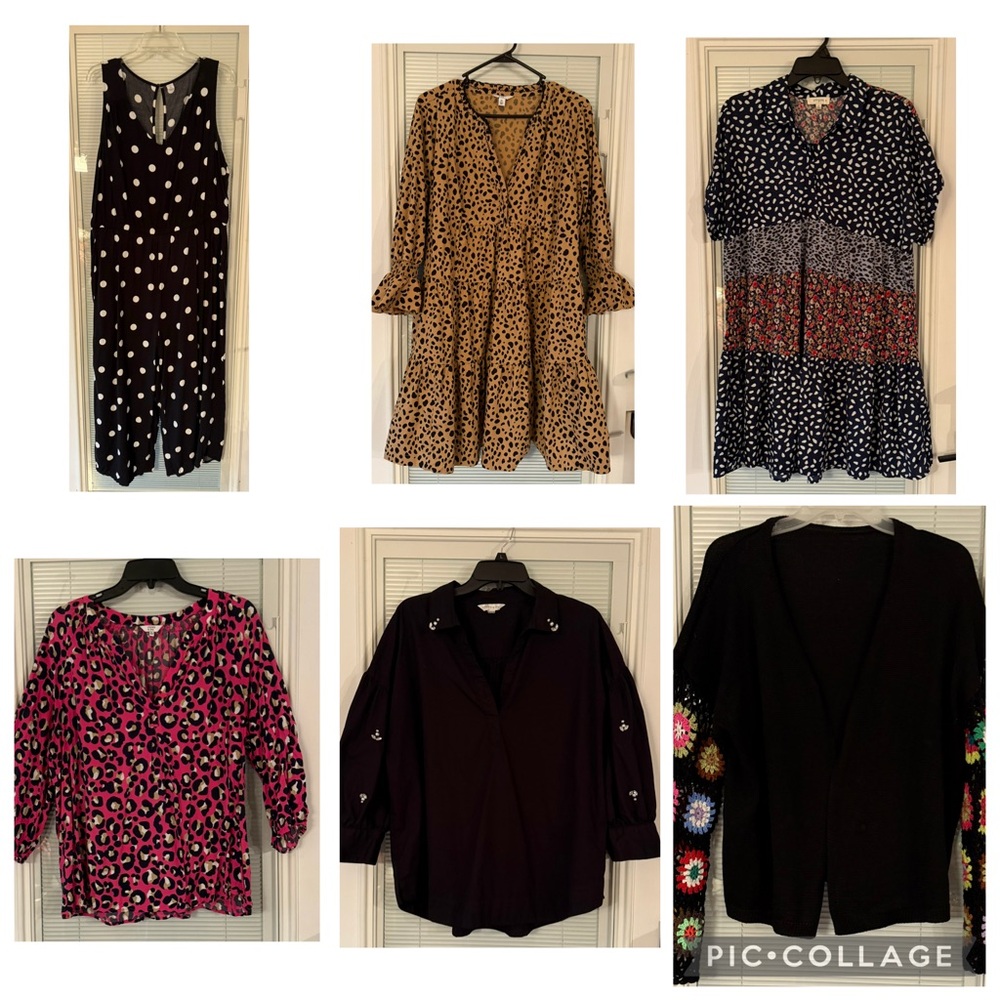 6 pc Women’s XL Fall Lot Jumper Umgee Crown & Ivy Crochet Sleeve Cardigan